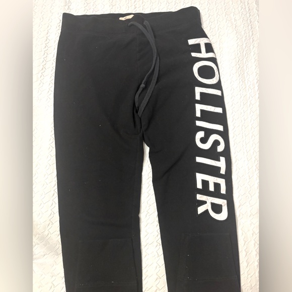 Hollister black logo jogger sweatpants size Medium - Picture 1 of 8